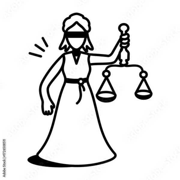 Obraz A doodle style icon showing legal agreement
