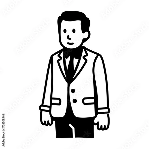 Obraz A doodle style icon showing legal agreement
