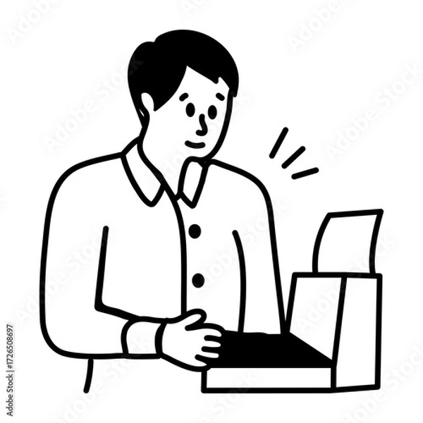 Obraz A doodle style icon showing legal agreement
