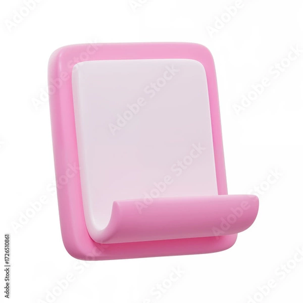 Fototapeta Pink Notepad for note taking and business : A minimalist digital render of a pristine pink notepad, its blank page poised to capture ideas and plans, evokes creativity and professional organization.