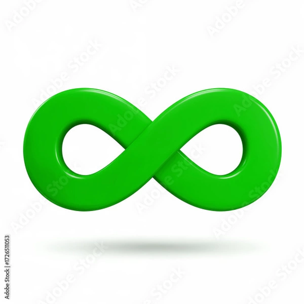 Fototapeta Infinite Green: A vibrant, glossy, and realistic representation of the mathematical concept of infinity. the image evokes a sense of endless potential and perpetual motion.