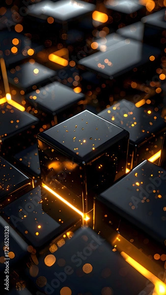 Fototapeta Abstract 3d geometric background with cubes. Used for black friday