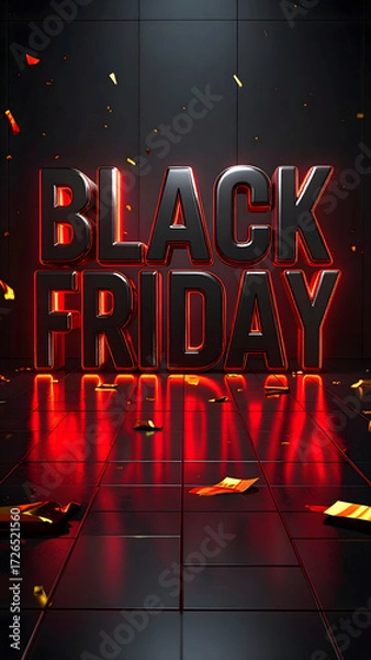 Fototapeta Black friday black background with text