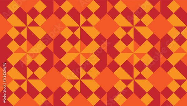 Obraz Seamless Red and Orange Geometric Pattern – Vibrant Abstract Background. Seamless Red and Orange Geometric Pattern – Vibrant Abstract Background