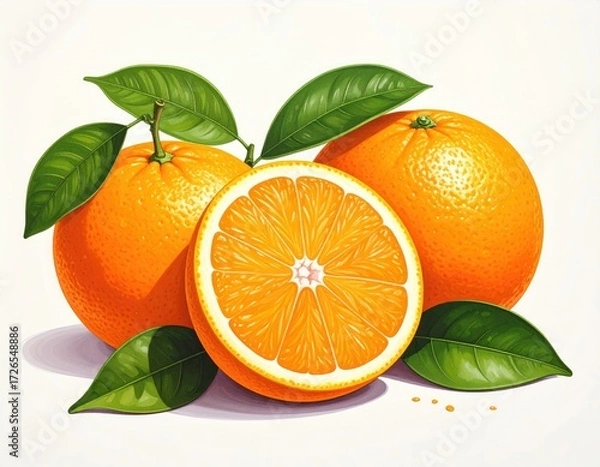 Obraz Vibrant oranges with leaves