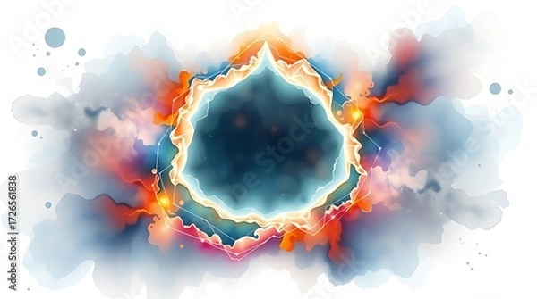 Fototapeta "Sorcerer casting neon spells, glowing arcane aura, mystical fantasy design, isolated on white background, PNG cutout, high-detail magical style"