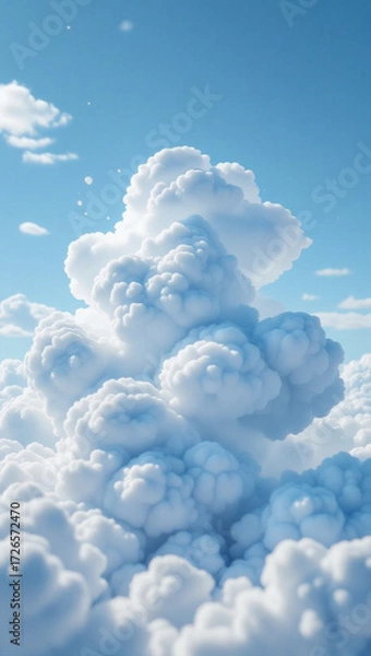 Obraz blue sky with blue clouds.