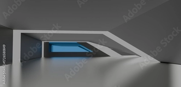 Fototapeta Architecture background geometric arched interior 3d render