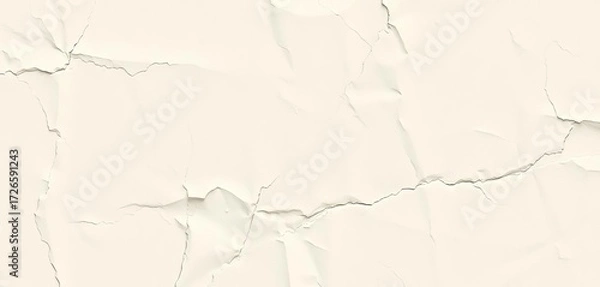 Fototapeta Deep creases and shadows on a white crumpled paper texture,   paper craft,  macro