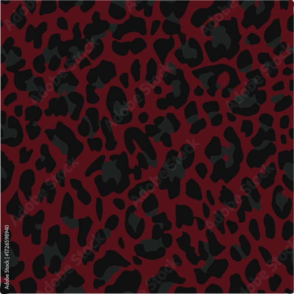 Obraz Leopard skin print, watercolor effect, black, brown, beige, and white gradients, overlapping elements, seamless pattern
