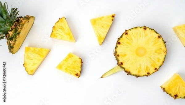 Obraz Sliced pineapple on a white background (1)
