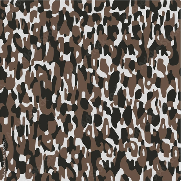 Obraz Leopard skin print, watercolor effect, black, brown, beige, and white gradients, overlapping elements, seamless pattern
