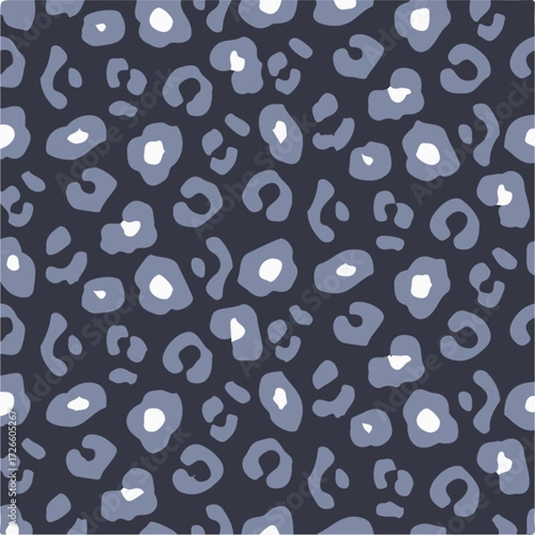 Obraz Leopard skin print, watercolor effect, black, brown, beige, and white gradients, overlapping elements, seamless pattern
