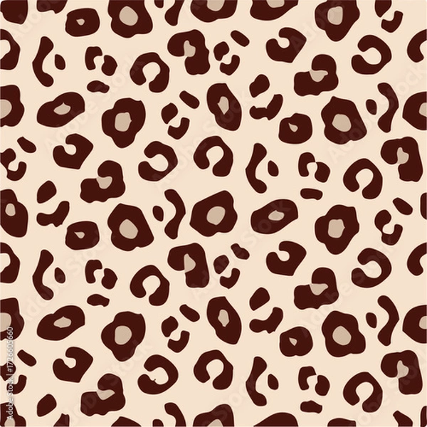 Obraz Leopard skin print, watercolor effect, black, brown, beige, and white gradients, overlapping elements, seamless pattern
