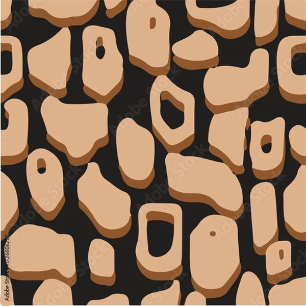 Obraz Leopard skin print, watercolor effect, black, brown, beige, and white gradients, overlapping elements, seamless pattern
