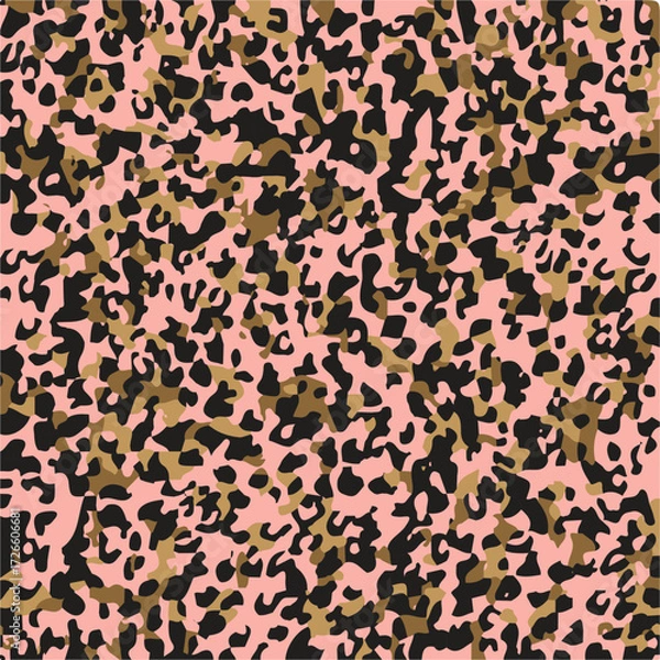Obraz Leopard skin print, watercolor effect, black, brown, beige, and white gradients, overlapping elements, seamless pattern
