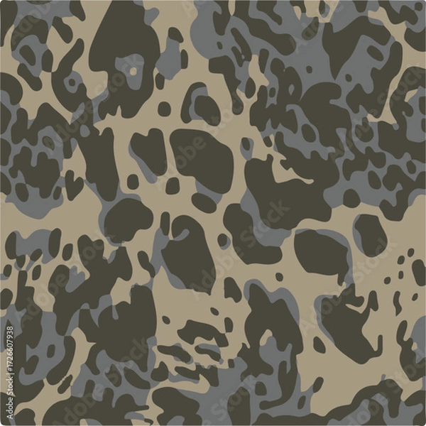 Obraz Leopard skin print, watercolor effect, black, brown, beige, and white gradients, overlapping elements, seamless pattern

