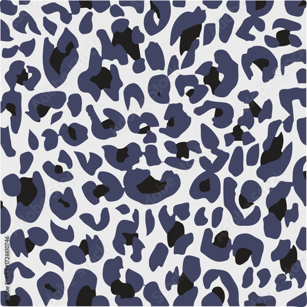 Obraz Leopard skin print, watercolor effect, black, brown, beige, and white gradients, overlapping elements, seamless pattern
