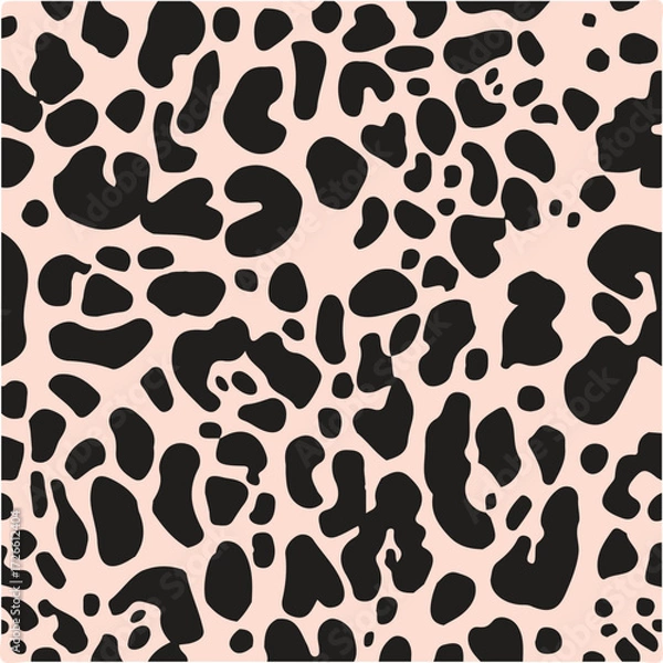 Obraz Leopard skin print, watercolor effect, black, brown, beige, and white gradients, overlapping elements, seamless pattern
