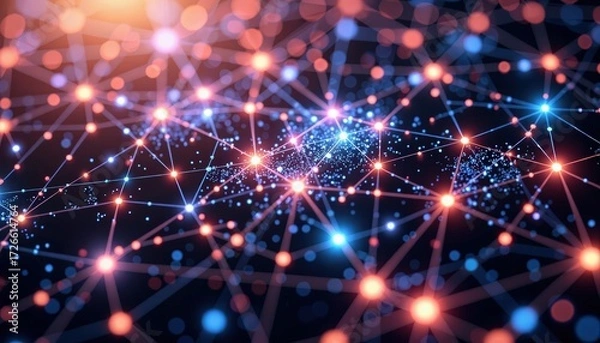 Fototapeta Abstract Network Connection Data Visualization Background