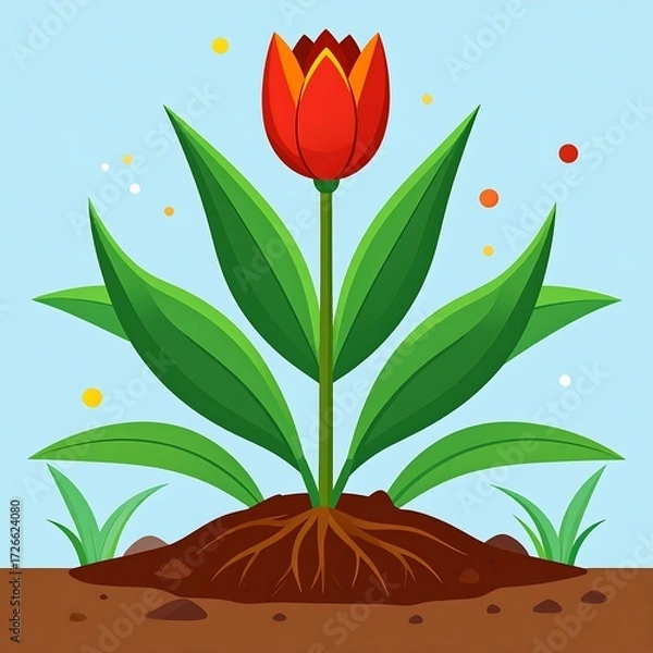 Obraz Blooming tulip illustration