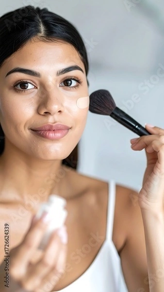 Obraz Woman applying makeup