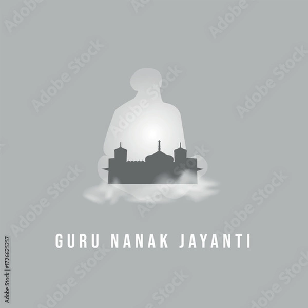 Fototapeta Guru Nanak Jayanti banner. Vector illustration