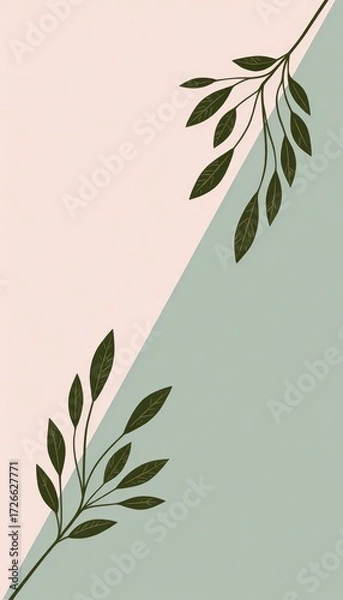 Fototapeta Abstract Botanical Illustration Minimalist Design for Backgrounds