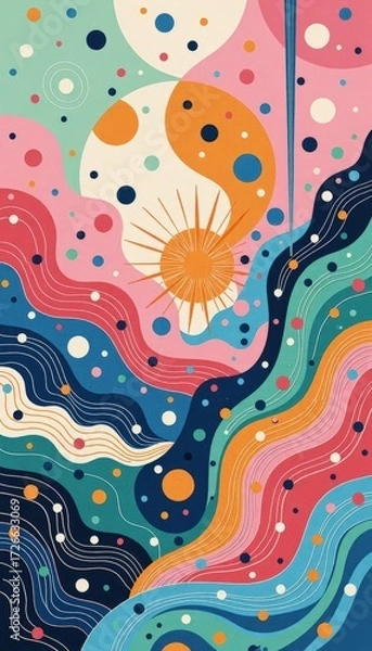 Fototapeta Abstract Colorful Wave Pattern Background Vector Illustration