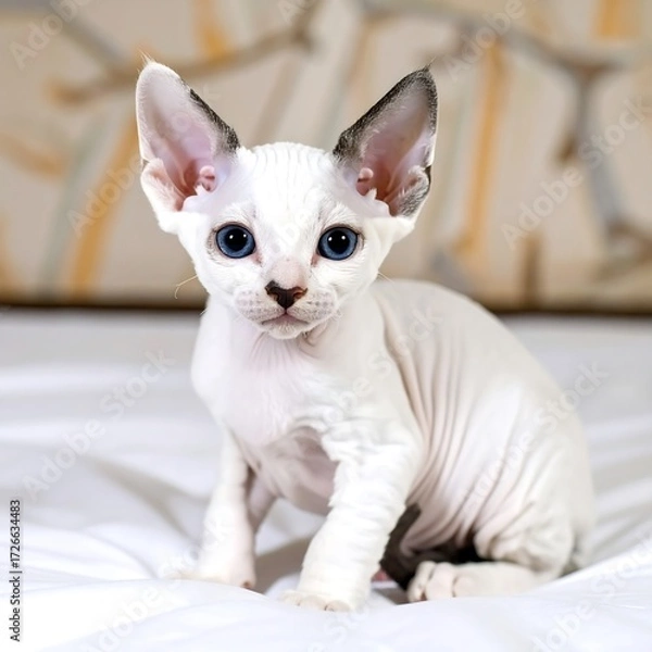 Obraz Cute white kitten