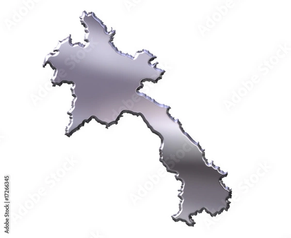 Fototapeta Laos 3D Silver Map