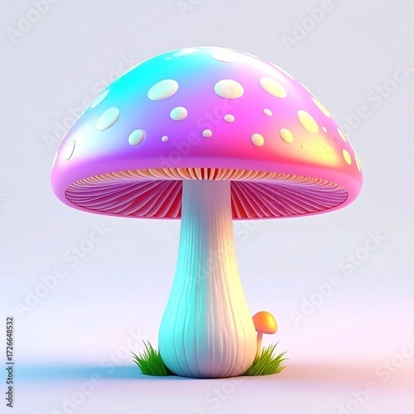 Obraz Vibrant 3D mushroom