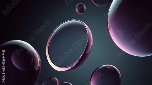 Fototapeta Floating Abstract Ellipses with Glossy Finish
