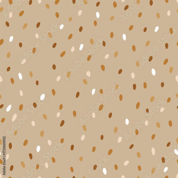 Fototapeta Seamless pattern with polka dots in fall colors. Hand drawn polka dots pattern for wrapping paper, card, fabric.