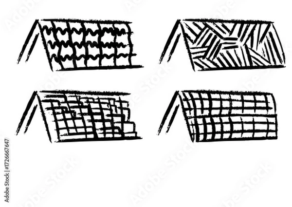 Fototapeta Creative Patterns A Study of Lines and Textures in Abstract Roof Designs