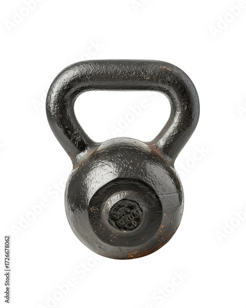 Fototapeta Adjustable kettlebell with handle fitness equipment Isolated on a transparent background