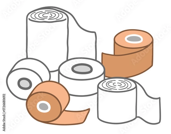 Obraz 怪我の処置に使う包帯とテーピング