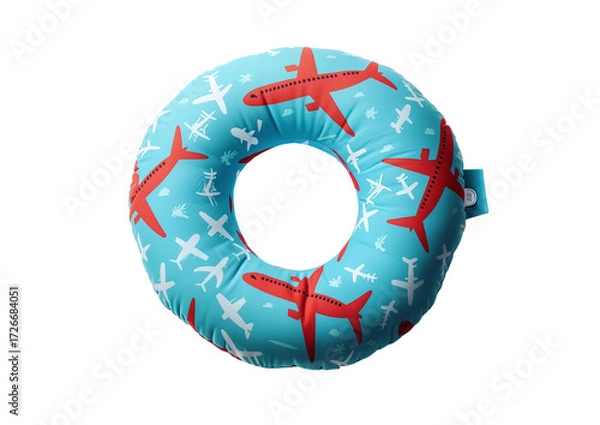 Fototapeta Neck pillow with airplane icon isolated on a transparent background