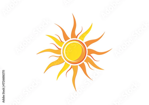 Fototapeta Sun icon in minimal flat design isolated on a transparent background