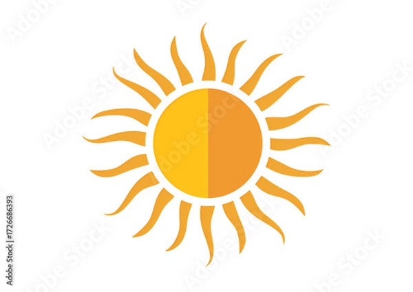 Fototapeta Sun icon in minimal flat design isolated on a transparent background