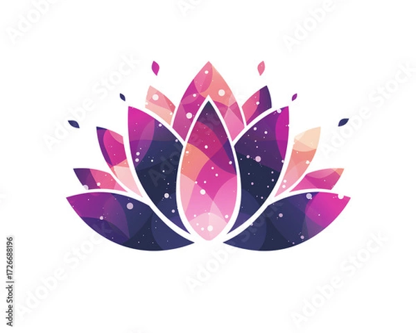Fototapeta Yoga lotus icon in clean vector style isolated on a transparent background
