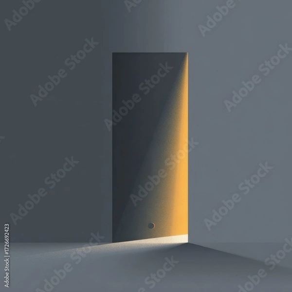 Fototapeta Sleek reduced safe stands in a softly lit modern room with a hint of mystery