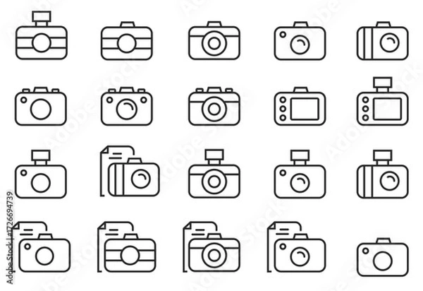 Fototapeta Icon set of camera.