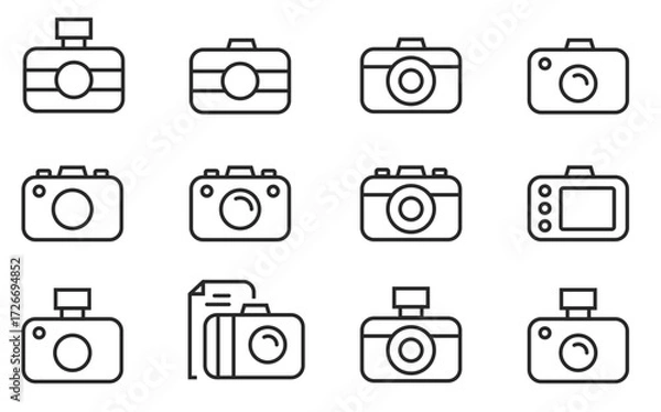 Fototapeta Icon set of camera.