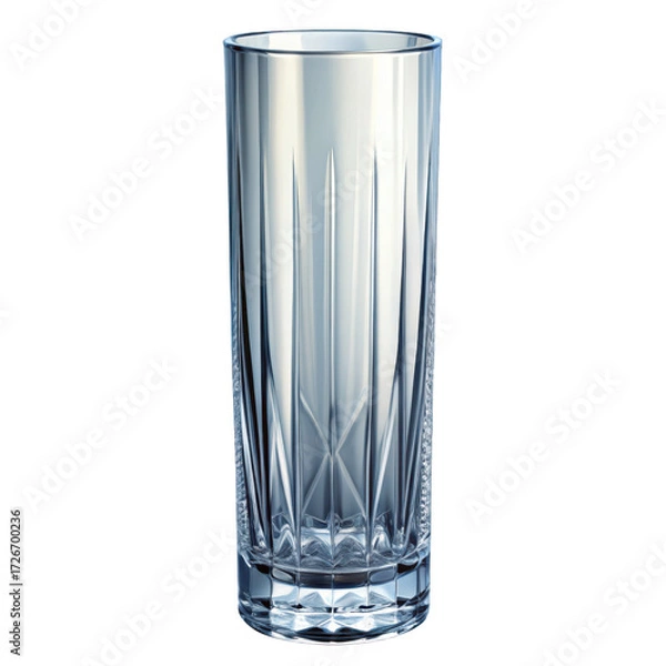 Fototapeta Empty highball glass isolated on transparent background, ready for refreshment