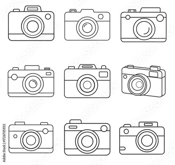 Fototapeta Icon set of camera.