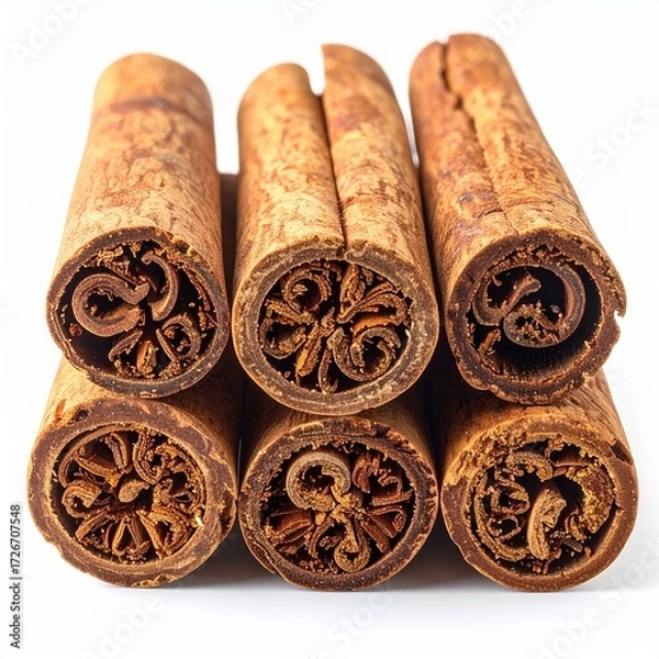 Fototapeta Close-up of cinnamon sticks, stacked