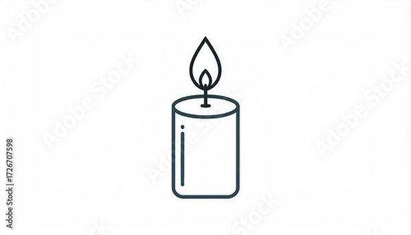 Fototapeta Simple line art of a candle