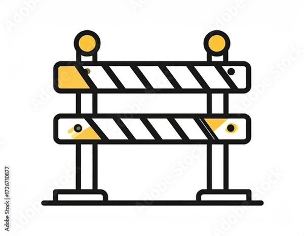 Fototapeta Simple graphic of a construction barricade