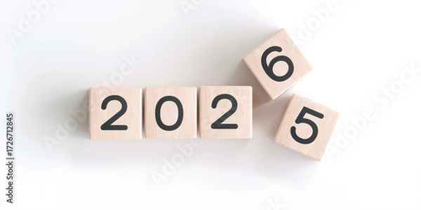 Obraz Cube turns from 2025 to 2026